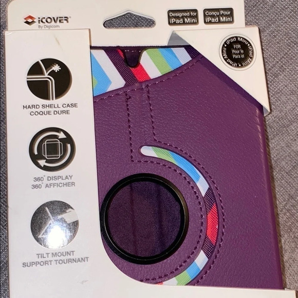 I  cover purple leather IPad mini case - Picture 1 of 16